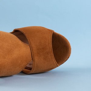 Women's camel wedge sandals Terou - Shoes