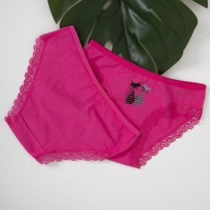 Women's colorful knickers with lace and print 2 / pack - Underwear
