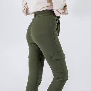 Women's combat pants with pockets in khaki - Clothing