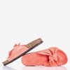Women's coral flip-flops with bow Sun and Fun - Footwear