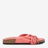 Women's coral slippers with fringes Amassa - Footwear