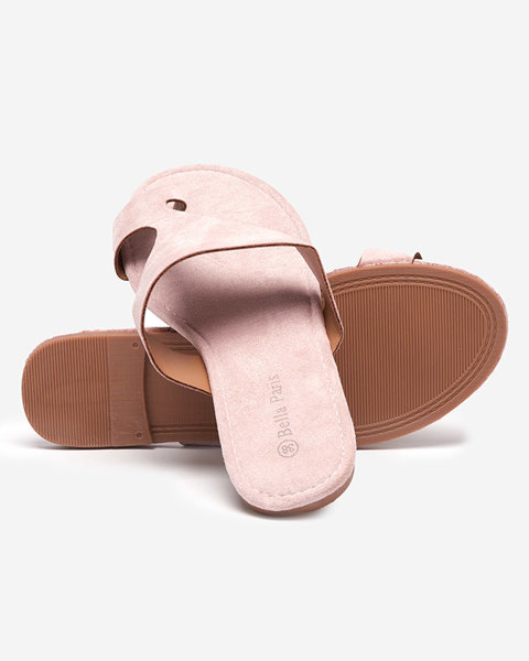 Women's eco suede pink slippers Eku-Shoes