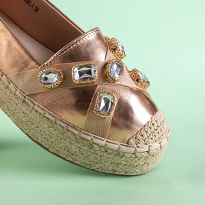 Women's espadrilles with rose gold crystals Erilla - Shoes