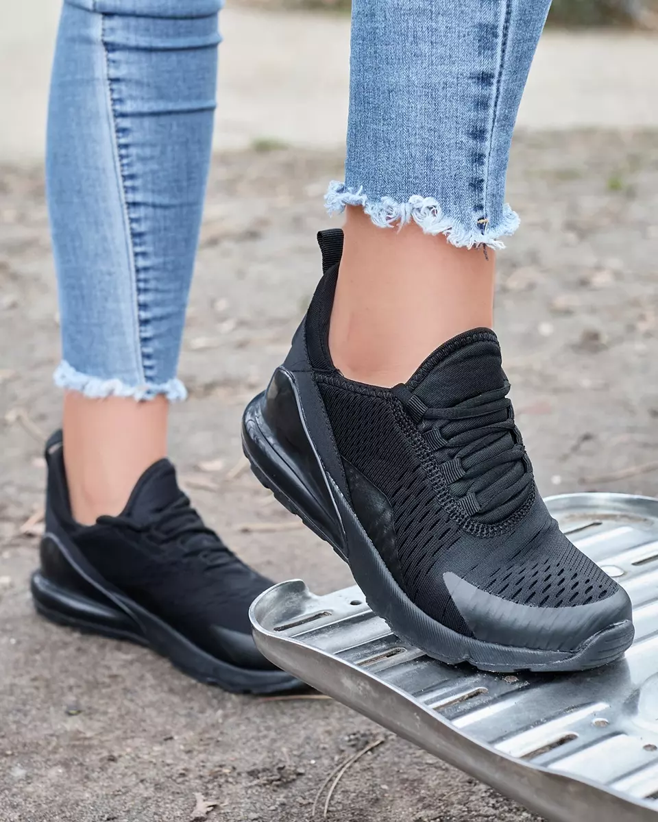 Women's fabric sports shoes in black Tayrio- Footwear