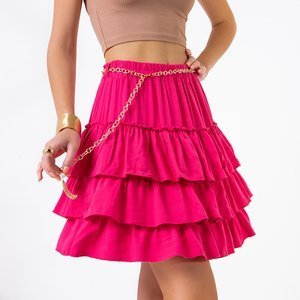 Women's fuchsia trapezoidal skirt - Clothing