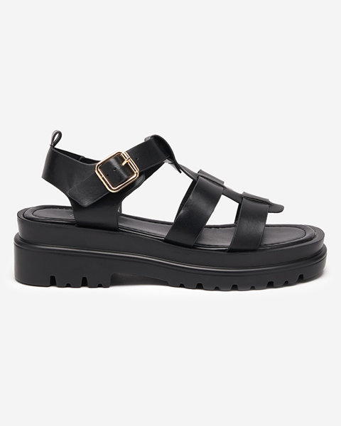 Women's gladiator sandals in black Raef - Footwear