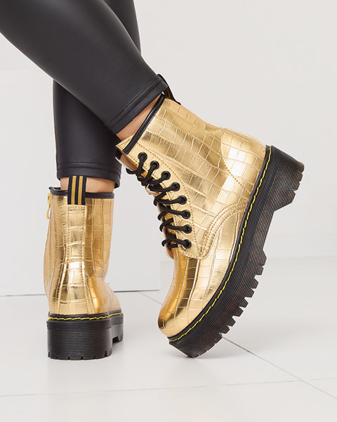 Women's gold insulated bager boots with embossing Tennis - Footwear