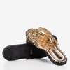 Women's gold sequin slippers Hemessa - Footwear