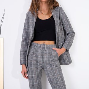 Women's gray checkered suit - Clothing