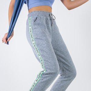 Women's gray insulated tracksuits with stripes - Clothing