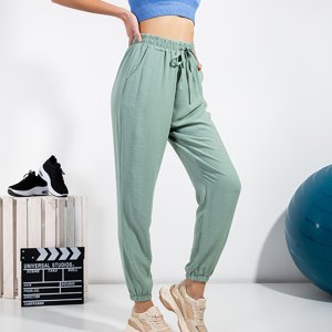 Women's green loose trousers - Clothing