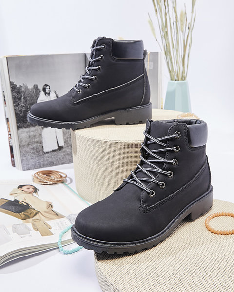 Women's insulated trapper boots in black Fanhet- Footwear