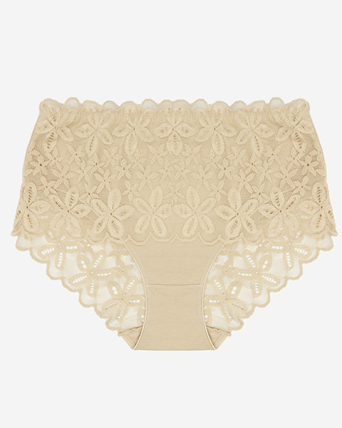Women's lace panties in beige PLUS SIZE- Underwear