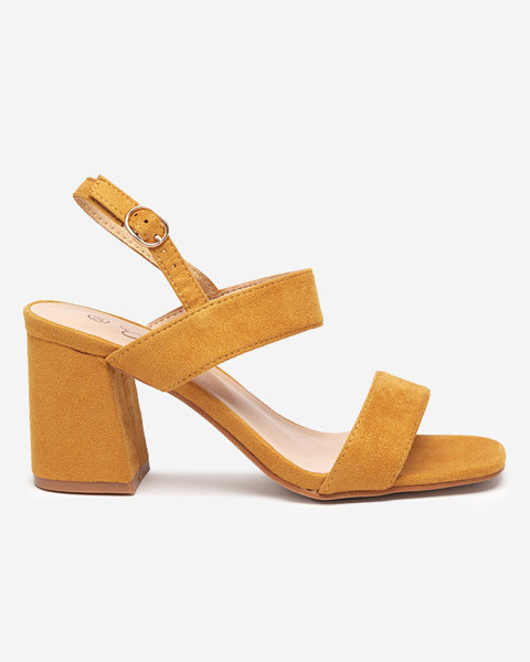 Women's light brown sandals on the post Riddo- Footwear