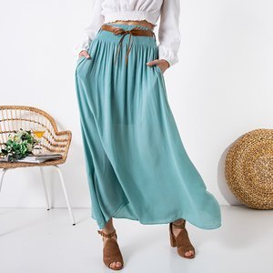 Women's mint cotton maxi skirt - Clothing