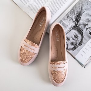 Women's moccasins with a nude Blossom snake insert - Footwear