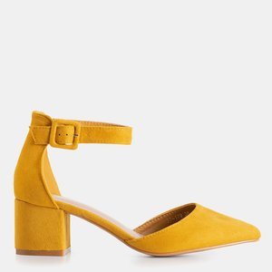 Women's mustard colored stiletto pumps Lux - Footwear