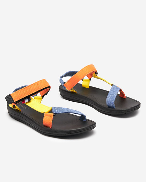 Women's orange fabric sandals Ojo- Footwear
