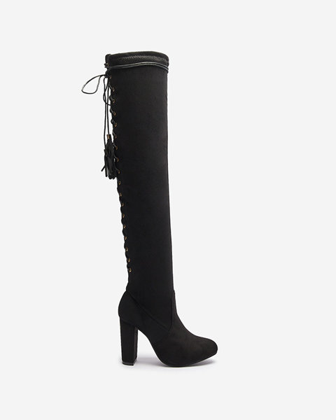 Women's over-the-knee boots in black Zetot- Footwear