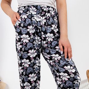 Women's patterned fabric pants PLUS SIZE - Clothing