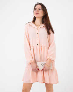 Women's powder flared dress with a frill - Clothing
