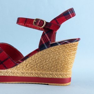 Women's red checkered sandals on anchor Luqio - Footwear