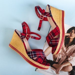 Women's red checkered sandals on anchor Luqio - Footwear