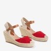 Women's red wedge sandals a'la espadrilles Oslape - Footwear