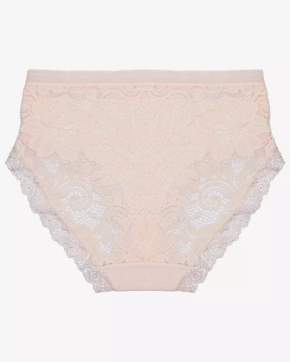 Women's ribbed panties in light pink PLUS SIZE - Underwear