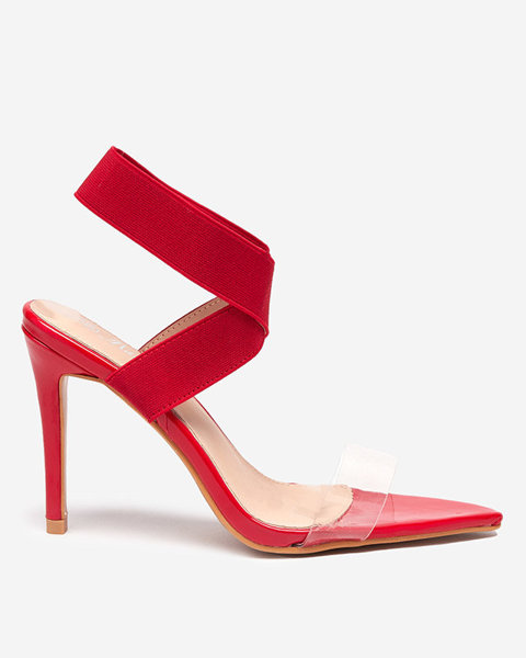 Women's sandals on a stiletto heel in red Koala - Footwear