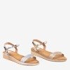 Women's silver sandals on a low wedge Lisia - Shoes