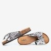 Women's silver slippers with a bow Isydora - Footwear