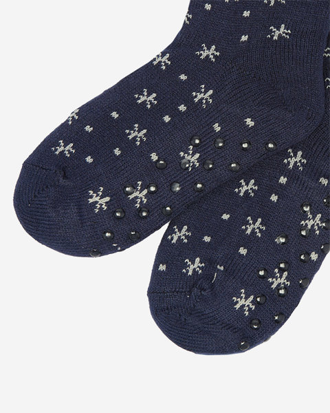 Women's socks with Christmas pattern in navy blue - Underwear