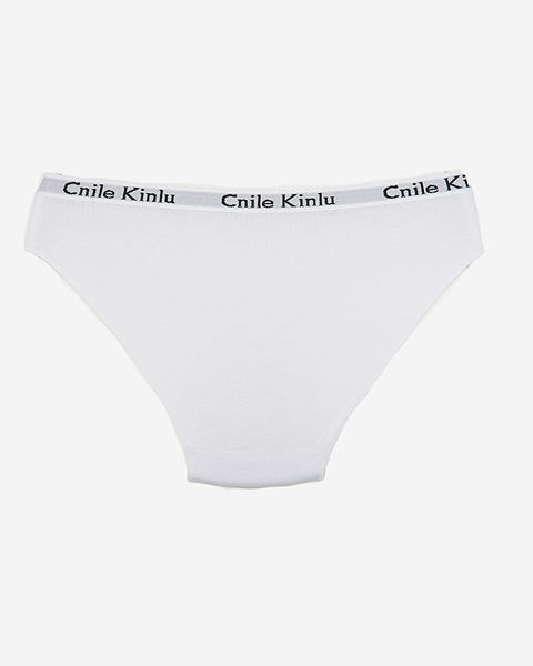 Women's white panties with decorative rubber - Underwear