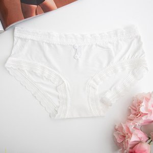 Women's white shimmering panties - Underwear