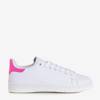 Women's white sneakers with pink Magnolina inserts - Footwear
