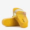 Yellow flip-flops on the platform with holographic finish Silviana - Footwear 1