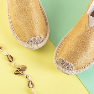 Yellow women's espadrilles with a shiny thread Hagenti - Footwear