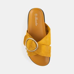 Yellow women's flip-flops with buckle Ripi - Footwear