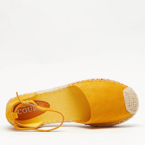 Yellow women's sandals a'la espadrilles on the platform Indira - Footwear