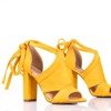 Yellow women's sandals on a high post with Lanaline shank - Footwear