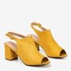 Yellow women's sandals on the higher post Vikash - Footwear