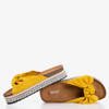 Yellow women's slippers with a Kordesa bow - Footwear